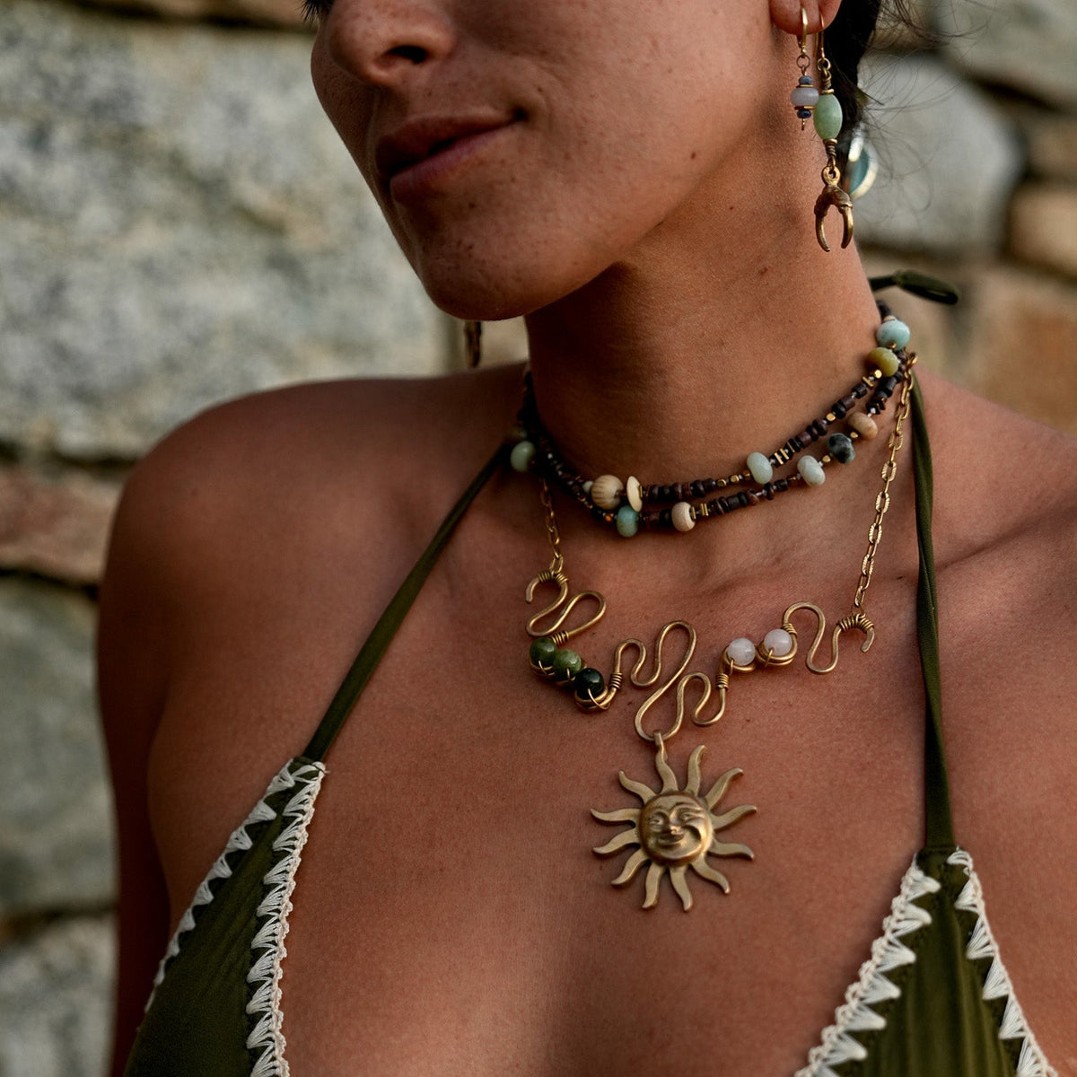 Liana - Hammered Brass Necklaces