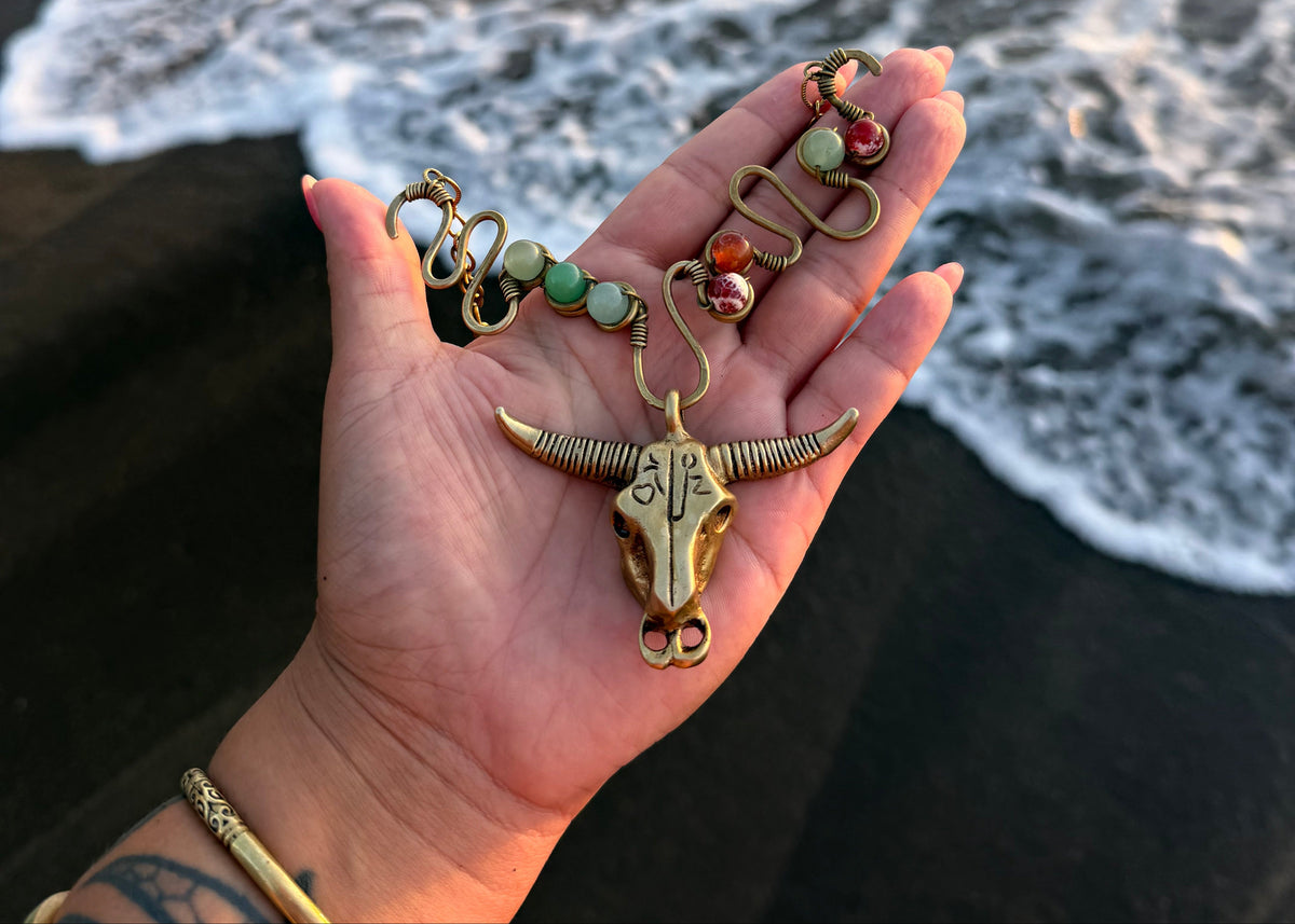 Pre-Order - Malleata Collection Horned Bull Pendant