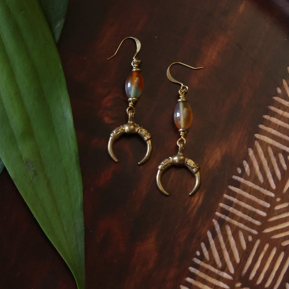 Earrings- Brass Bullhorn
