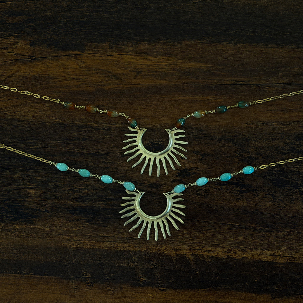 Sol Invicta- Green Aventurine Barrel Beads