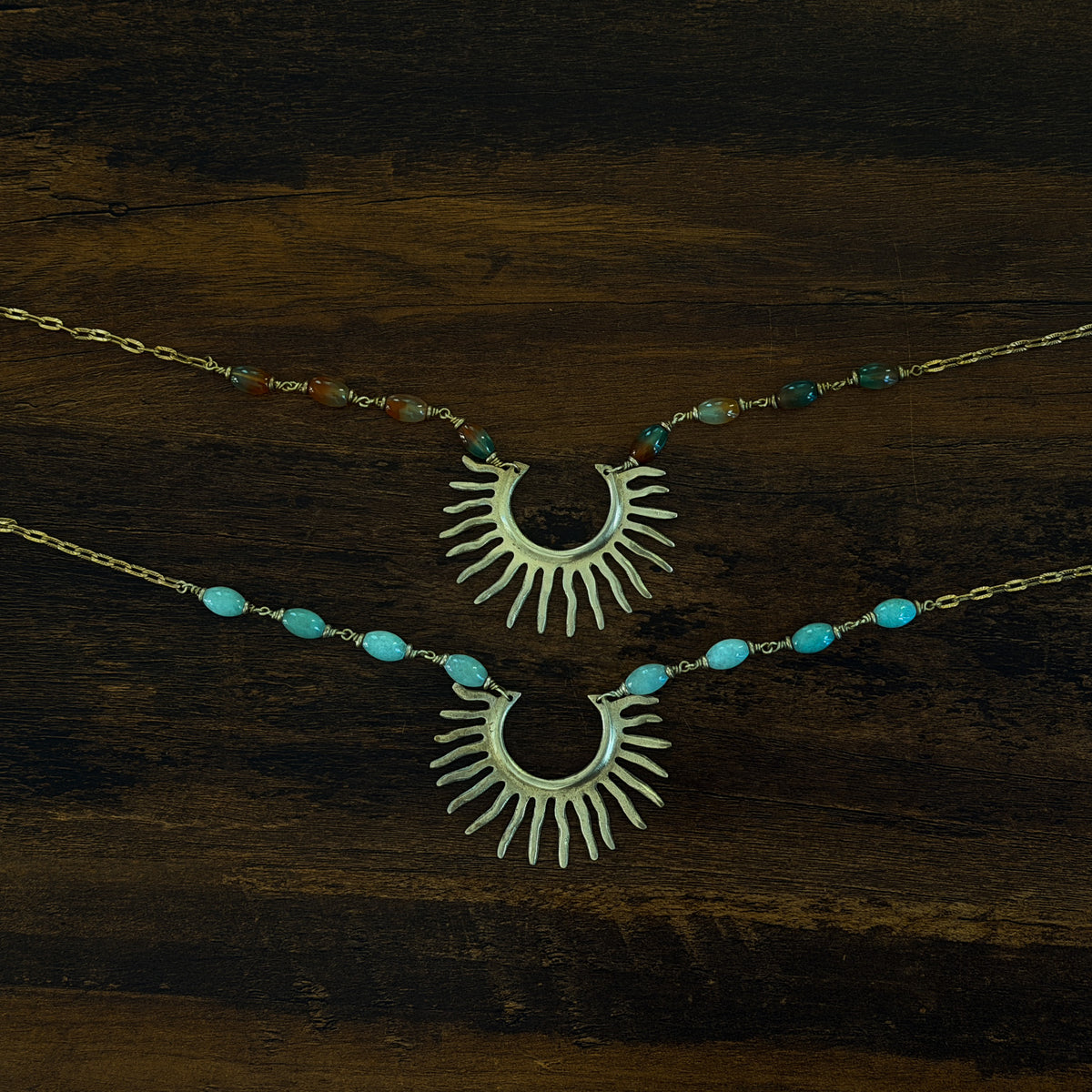 Sol Invicta- Green Aventurine Barrel Beads