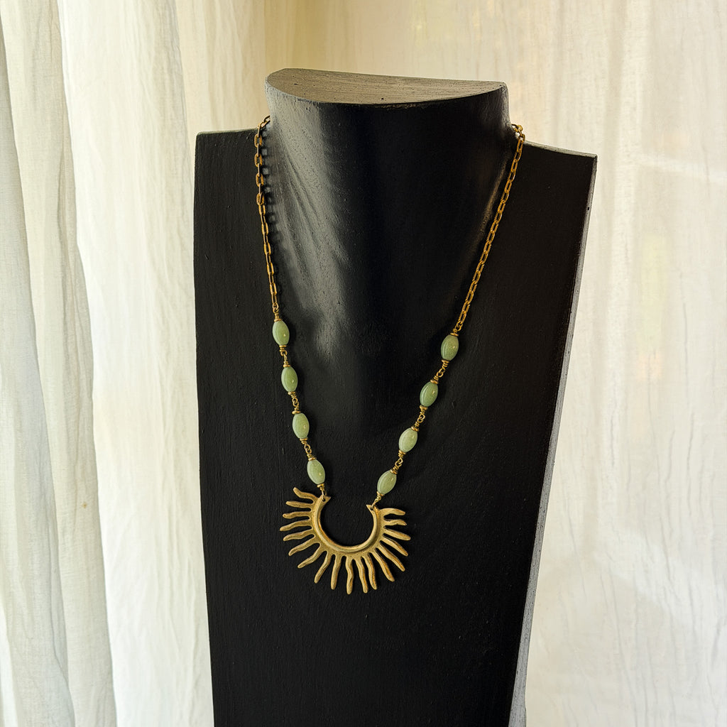 Sol Invicta- Green Aventurine Barrel Beads