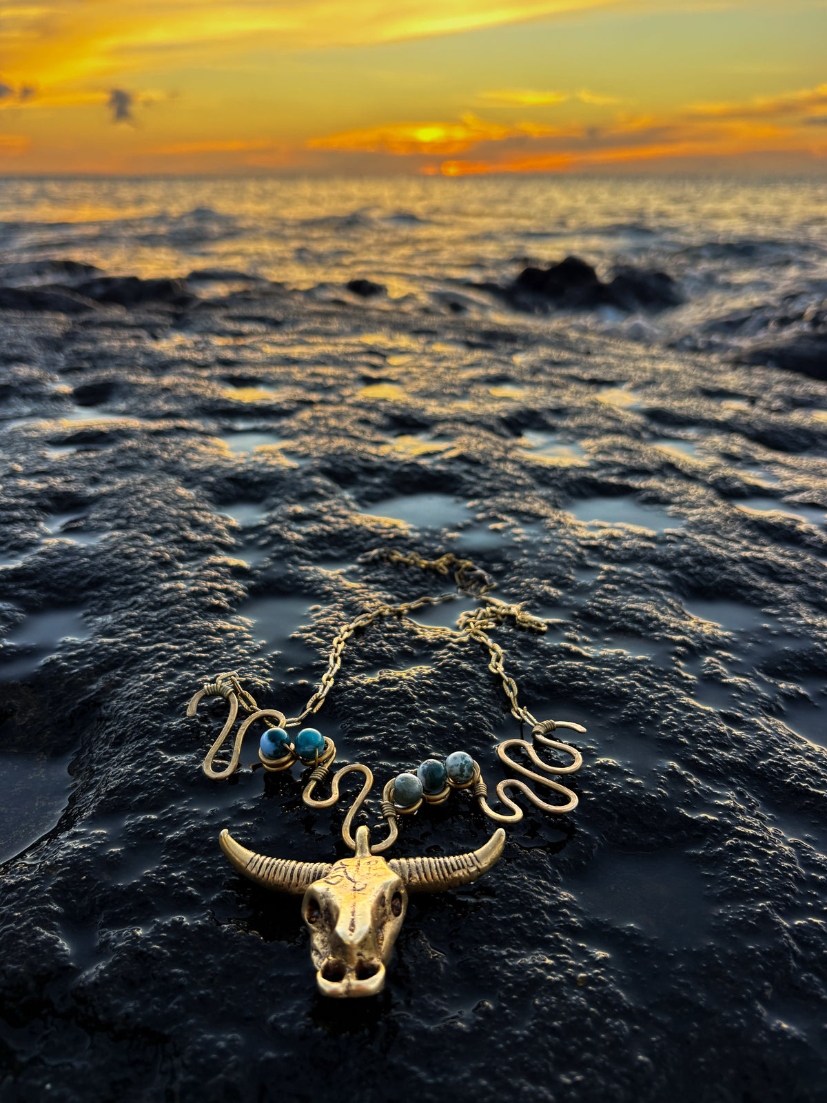 Pre-Order - Malleata Collection Horned Bull Pendant
